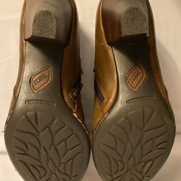 Born Calixta Womens Brown Leather Zip Booties Size 7.5/38.5 - Picture 10 of 13